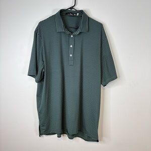 Ralph Lauren RLX Striped Golf Polo Shirt Blue & Green Size XXL